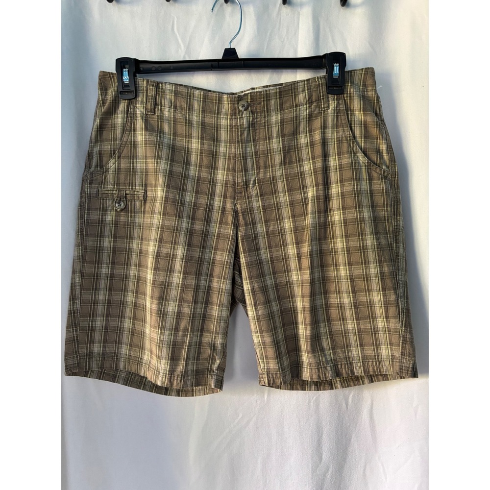 Columbia Sportswear Womens Brown Plaid Cotton Hiking‎ Shorts Size 12 AL4064